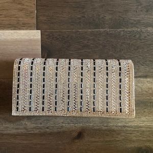 Silver & Black Clutch that had Rhinestones